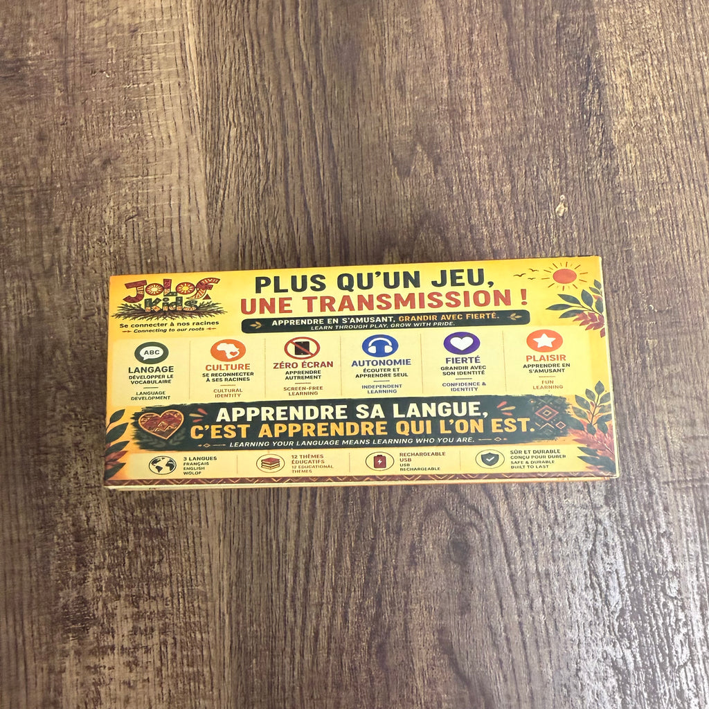 Côté du coffret JOLOF Kids : Plus qu'un jeu, une transmission, sans écran